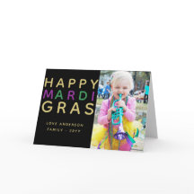 Feliz Mardi Gras - AÑADIR tarjeta de fotografía fa