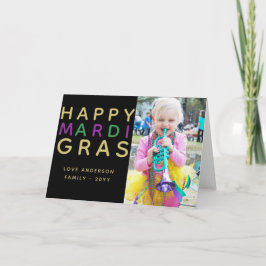 Feliz Mardi Gras - AÑADIR tarjeta de fotografía fa