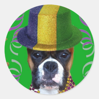 Feliz Mardi Gras Boxer pegatinas