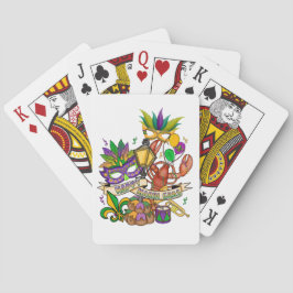 Feliz Mardi Gras jugando cartas
