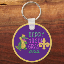 Feliz Mardi Gras Rey Lagarto Llavero