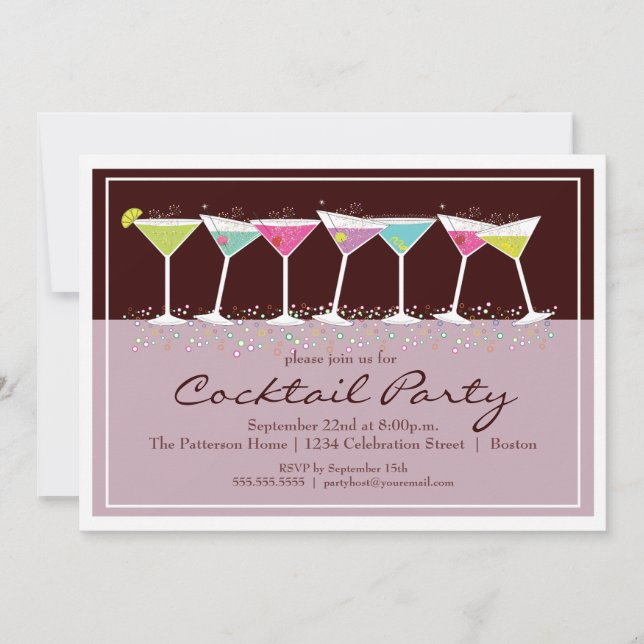 Feliz Martinis Cocktail Party Invitación (Anverso)