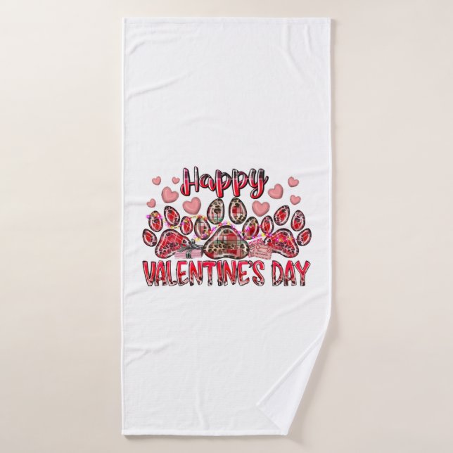 Feliz Mascota de Perros de San Valentín (Toalla de baño)