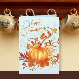 Feliz mensaje de acción de gracias, tarjeta de caí