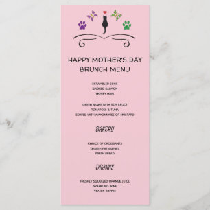 Feliz menú del día de la madre con gato negro