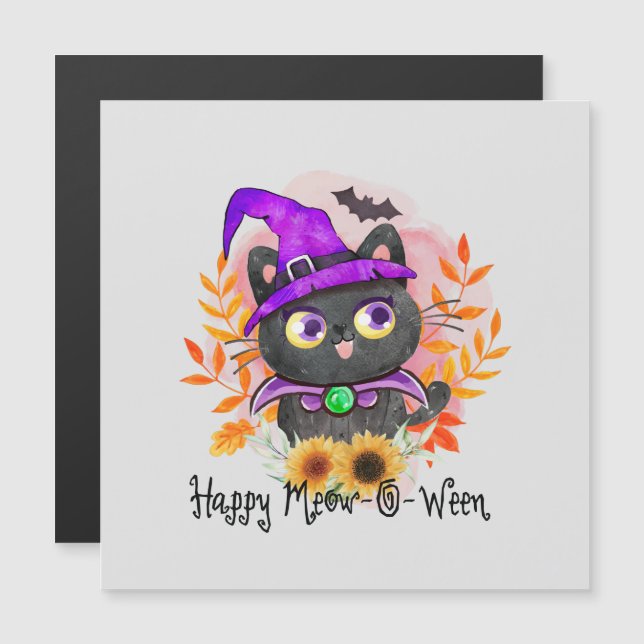 Feliz Meow-o-ween-Black Witch Cat (Anverso/Reverso)