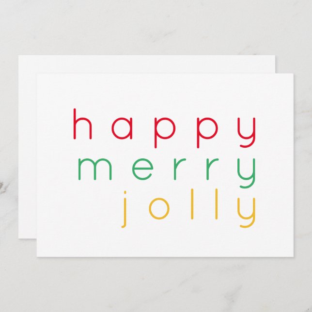 FELIZ MERRY JOLLY 5x7 Tarjeta plana (Anverso / Reverso)