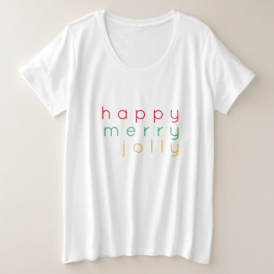 FELIZ MERRY JOLLY Camiseta Camiseta Femenina Plus 