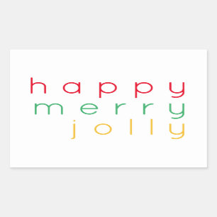 FELIZ MERRY JOLLY Rectangle Pegatinas