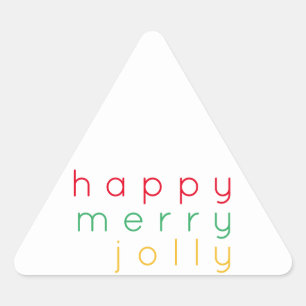 FELIZ MERRY JOLLY Triangle Pegatinas