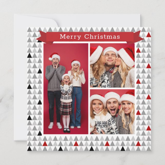 Feliz Moda navideña Patrón de árbol moderno 3 foto (Anverso)