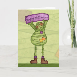 Feliz momia de Halloween - Tarjeta de saludo