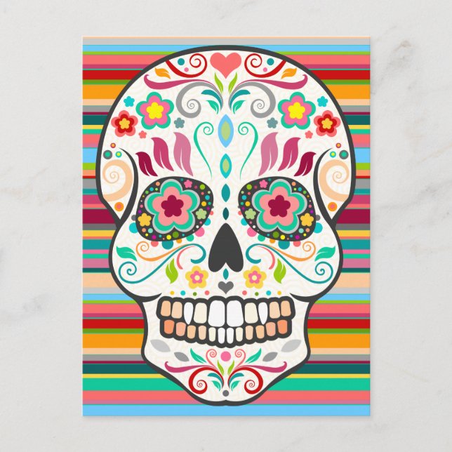 Feliz Muertos - Feliz tarjeta postal de la cesta d (Anverso)
