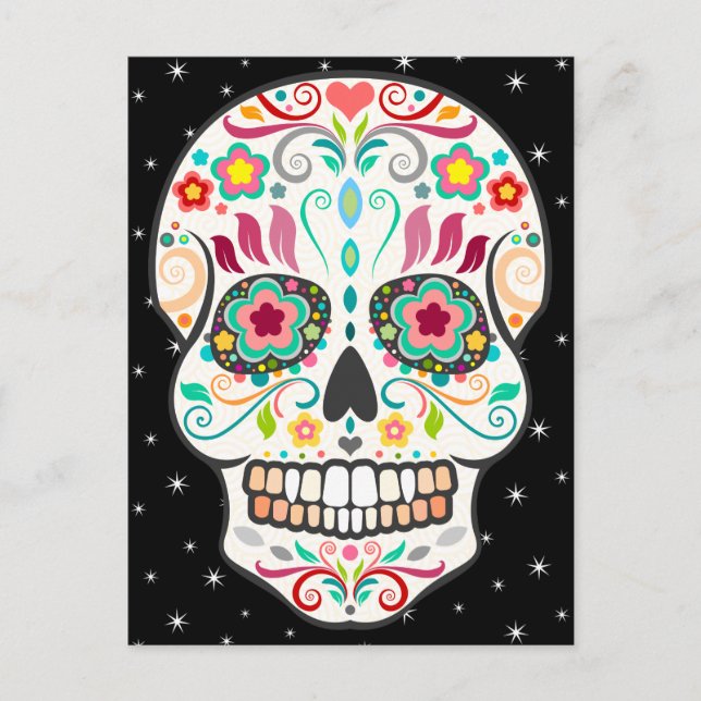 Feliz Muertos - Feliz tarjeta postal de la cesta d (Anverso)