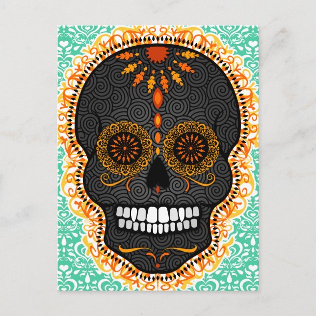 Feliz Muertos - Feliz tarjeta postal de la cesta d (Anverso)