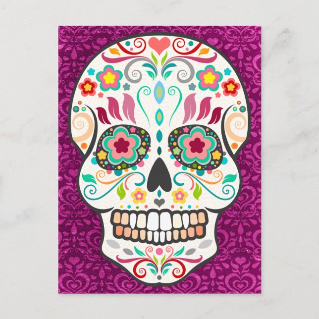 Feliz Muertos - Feliz tarjeta postal de la cesta d (Anverso)