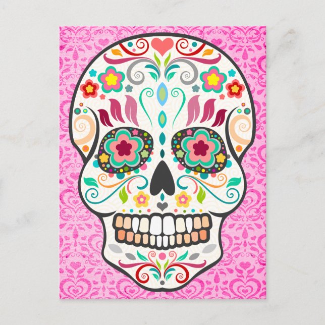 Feliz Muertos - Feliz tarjeta postal de la cesta d (Anverso)
