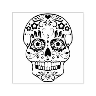 Feliz Muertos Festive Sugar Skull Sello de auto ti