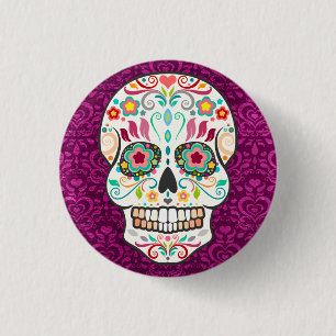 Feliz Muertos - Pin botón del cielo de azúcar fe