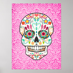 Feliz Muertos - Poster de arte de la Cráneo de Azú