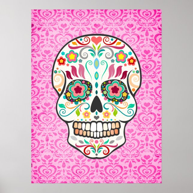 Feliz Muertos - Poster de arte de la Cráneo de Azú (Frente)