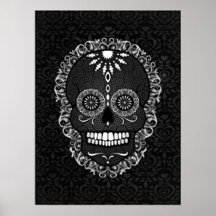 Feliz Muertos - poster festivo del arte del cráneo