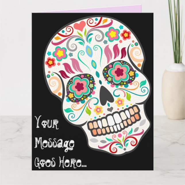 Feliz Muertos - tarjeta GRANDE de encargo del (Anverso)