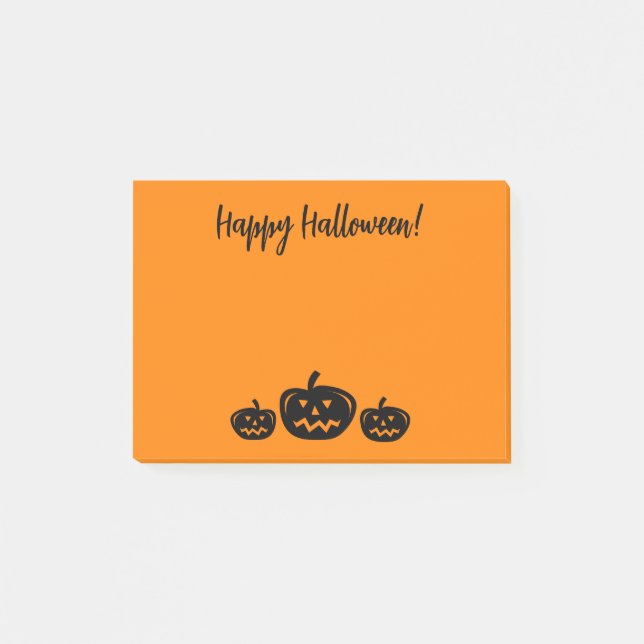 Feliz naranja de Halloween notas Post-it® con cala (Anverso)