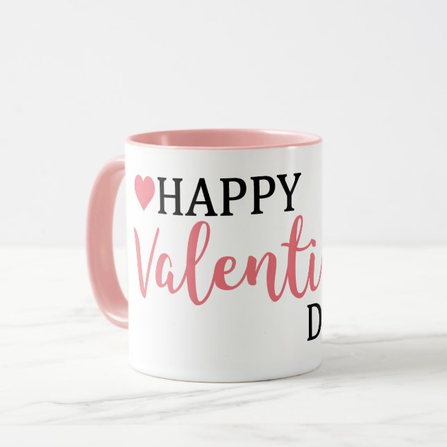 Feliz naranja de San Valentín taza de café (Anverso izquierdo)
