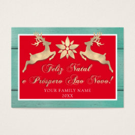 Feliz Natal e Próspero Ano Novo Rústico Rojo de Or