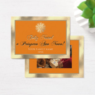 Feliz Natal Próspero Anno Nuovo Foto Coral de oro