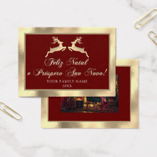 Feliz Natal Próspero Anno Nuovo Foto Real Oro