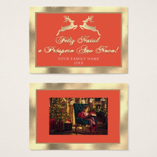 Feliz Natal Próspero Anno Nuovo Photo Royal (Anverso y reverso)