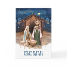 Feliz Natal. Tarjeta de la escena de la natividad 