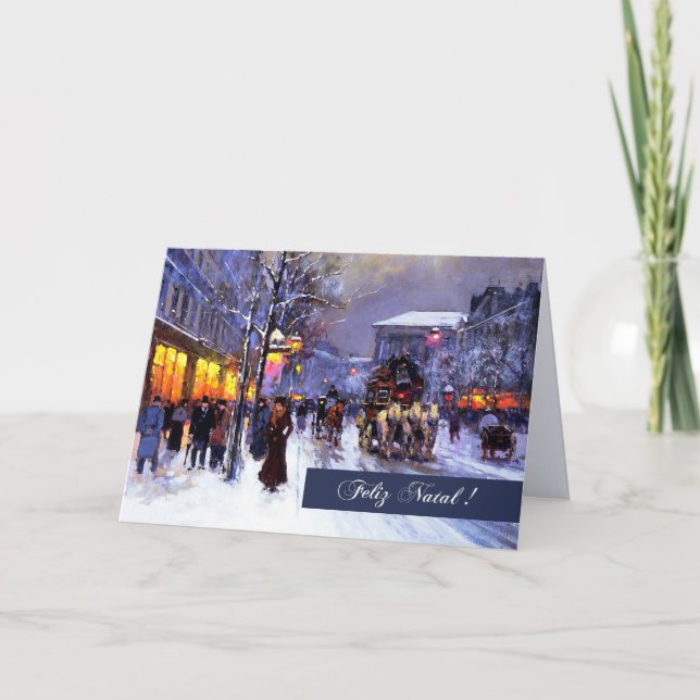 Feliz Natal. Tarjeta de navidades en portugués (Anverso)