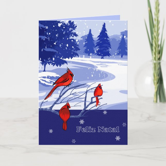 Feliz Natal. Tarjeta de navidades en portugués (Anverso)