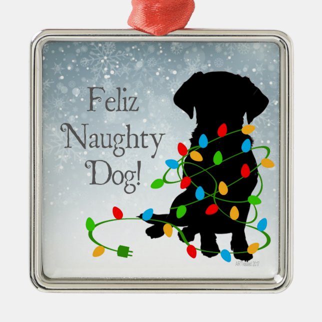 ¡FELIZ NAUGHTY DOG! Ornamento (Frente)