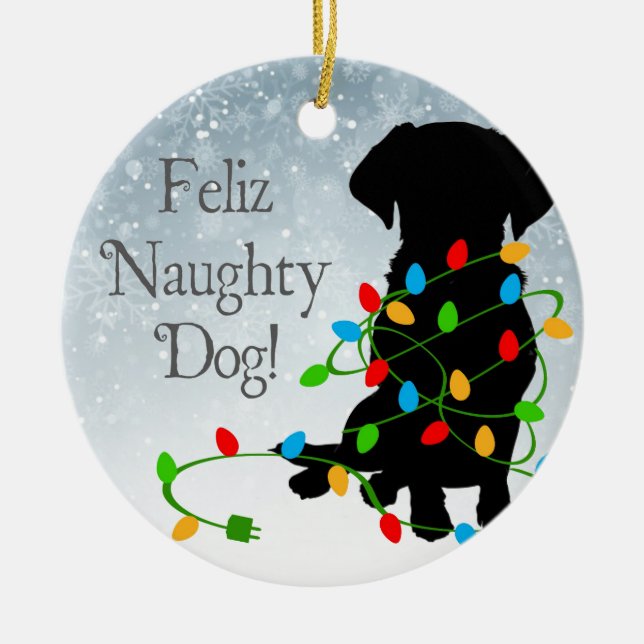 ¡FELIZ NAUGHTY DOG! Ornamento (Frente)