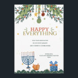 Feliz Navidad<br><div class="desc">Una tarjeta de vacaciones para todos los que presenten adornos navideños que se colocan en ramas de pino, una menorah, dreidels y un regalo. (Vector creado por freepik - www.freepik.com). La tarjeta es fácil de personalizar con su redacción, tipo de letra, color de fuente, forma de papel y elección del...</div>