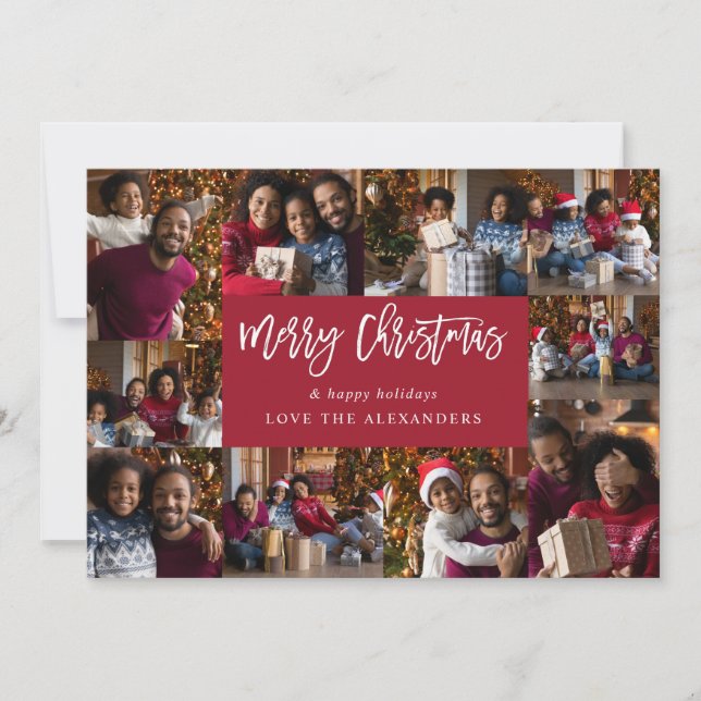 Feliz Navidad 10 Multi Foto - Rojo (Anverso)