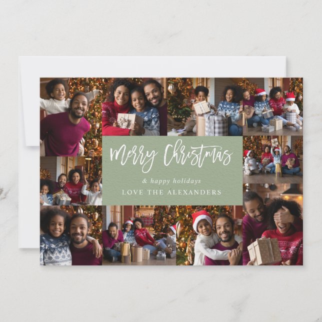 Feliz Navidad 10 Multi Photo - Green P (Anverso)
