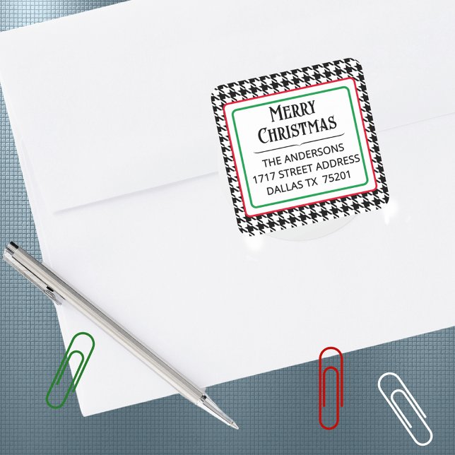 Feliz Navidad 1.5" Dirección Retorno Pegatina Cuad (Subido por el creador)