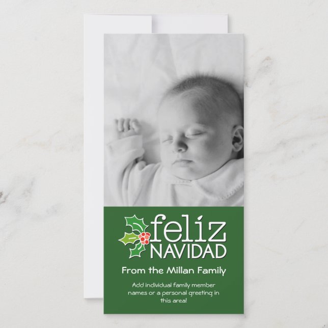 Feliz Navidad - 1 foto vertical (Anverso)