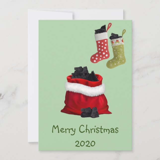 Feliz Navidad 2020 Covid Coal in Stockings (Anverso)