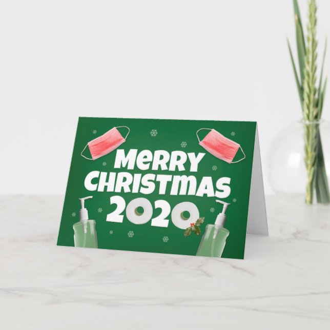 Feliz Navidad 2020 Máscaras Faciales Desinfectante (Anverso)