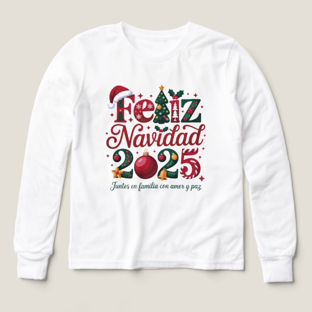 Feliz Navidad 2025 Family Christmas Spanish (Diseño frontal)