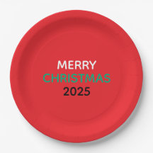 FELIZ NAVIDAD 2025 PLATOS DE PAPEL