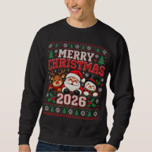 Feliz Navidad 2026 Sudadera Fea de Navidad | S