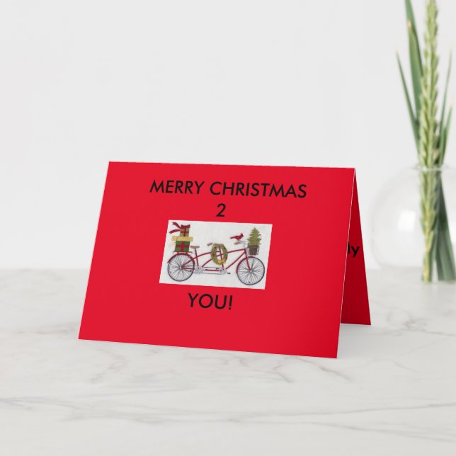 Feliz Navidad 2 tarjeta de navidades de bicicletas (Anverso)