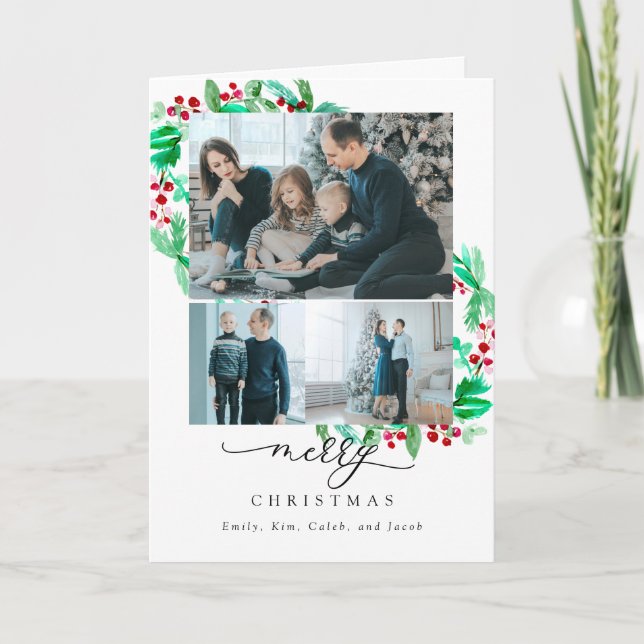 Feliz Navidad 3 Collage de fotos festividad de Wre (Anverso)